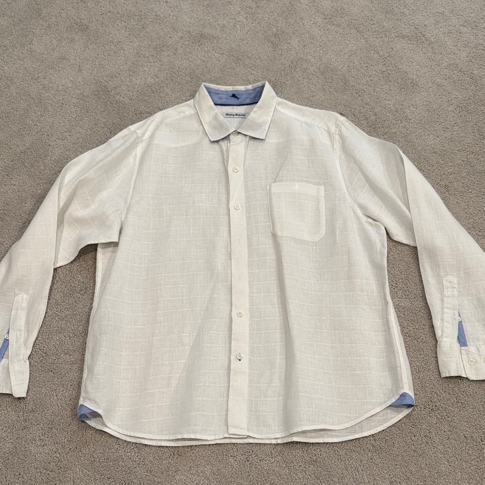 Tommy Bahama White Linen Dress Shirt